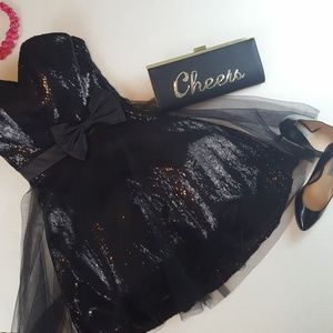 NWT Jovani prom/cocktail/party dress black sequin